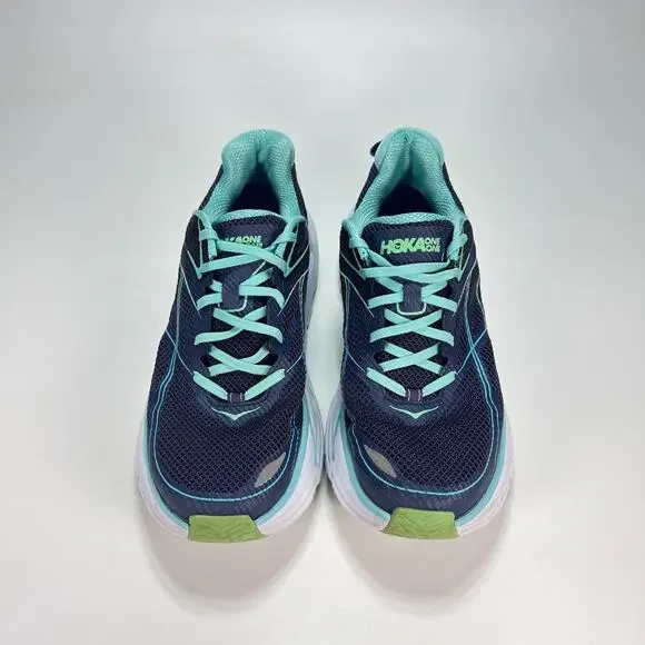 Hoka One One Clifton 3 Navy Blue Teal Shoes 1012045 MBSBD Womens Sz 11 Men's 9.5 - Picture 3 of 11